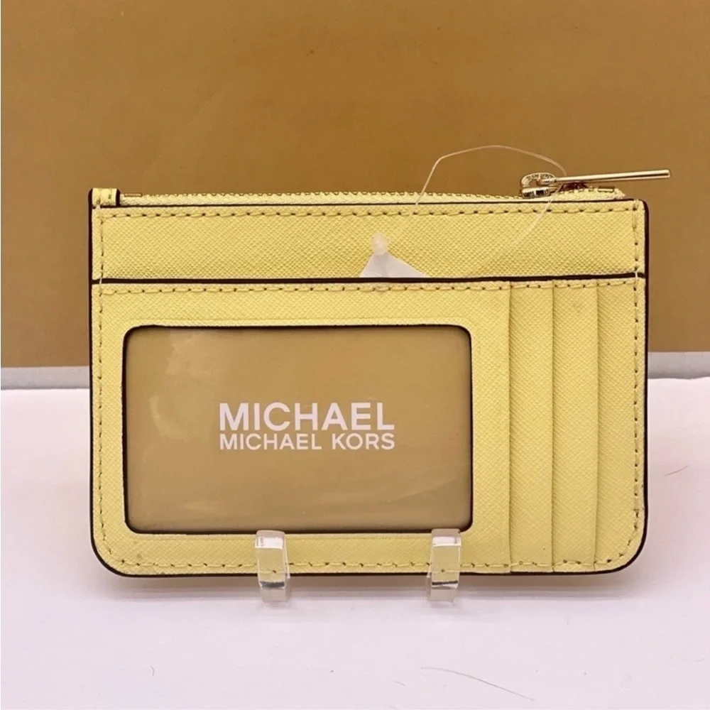 Michael Kors Small Coin Pouch Wallet Card Case Buttercup Color